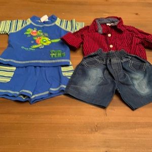 Two size 6 month short sets